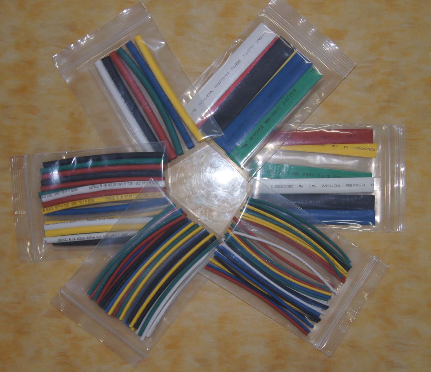 Heat Shrink Tubing Kit - 7 Colors in Zip Lock Bags